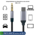 Cabo Auxiliar Áudio P2 X P2 Nylon 1 Metro Som Celular Carro Ponta Dourada