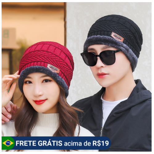 Kit 2 Touca de Lã Peluda Masculino/ Feminino Adulto Frio Inverno Boina Juvenil