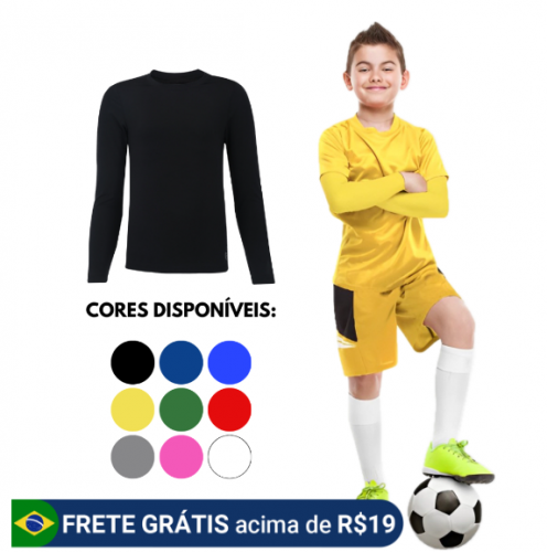 Camisa térmica infantil proteção solar segunda pele