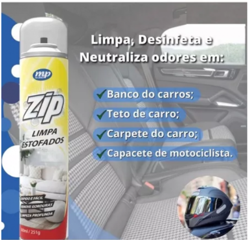 KIT Limpa Estofados Spray Zip Clean 300ml/251g C/2 ou 3 Unid