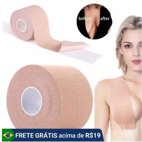 Kit 5 Sutiã Rolo Adesivo Levanta Peito Seio Fita Invisível