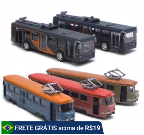Miniatura Ônibus Elétrico Metal Fricção Abre Portas Carrinho Metal Coleção