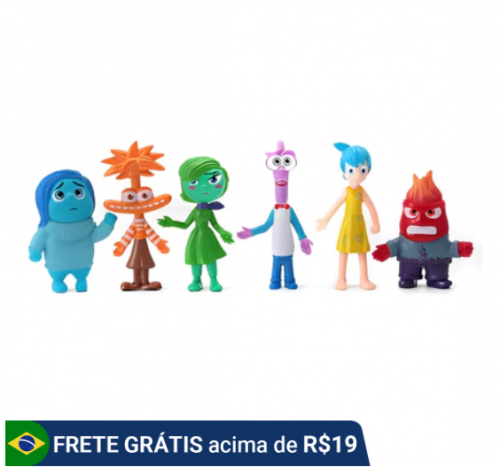 Kit Com 6 miniaturas filme Divertidamente