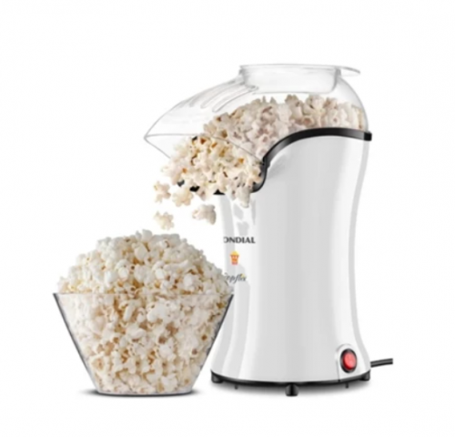 Pipoqueira Elétrica com Bico Direcionador 1200 Watts Branco 127V – PopFlix Mondial