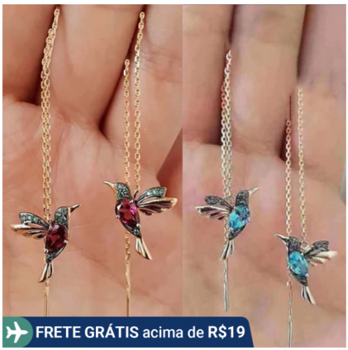 Novo Brincos Exclusivos De Beija-Flor Para Mulheres Elegante Menina Tassel Crystal Pendant Jóias
