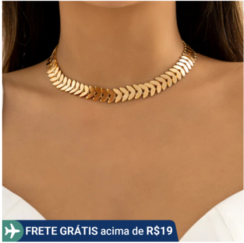 Colar De Corrente De Escala Simples Gargantilha Curta Para Mulheres Ouro Da Tendência Senhoras Elegante No Pescoço Acessórios De Moda 2023 Jóias Decoração Femininas Presentes Meninas