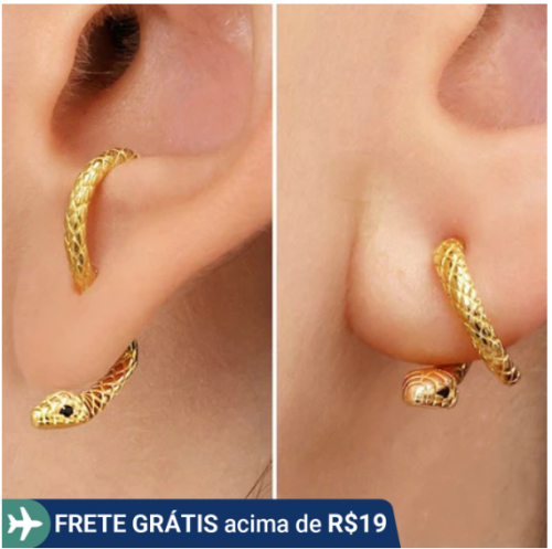 1 Par de Brincos em forma de cobra francesa exclusiva da moda Brincos em forma de cobra estilo Animal Múltiplas maneiras de usar brincos