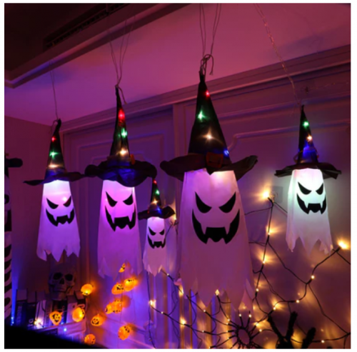 Horror Witches Luzes De halloween led Pendurada Fantasma Decoração De Festa De Assustador Lâmpada De Abóbora Brilhante Ornamentos Internos Externos
