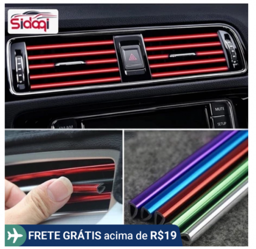 10 pçs 20cm tomada de ar condicionado do carro decorativo u moldagem guarnição tiras acessórios do carro bezza axia alza myvi waja
