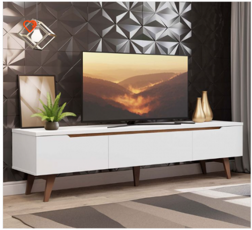 Rack para TV até 75 Polegadas Madesa Reims 2 Portas 1 Gaveta – Branco