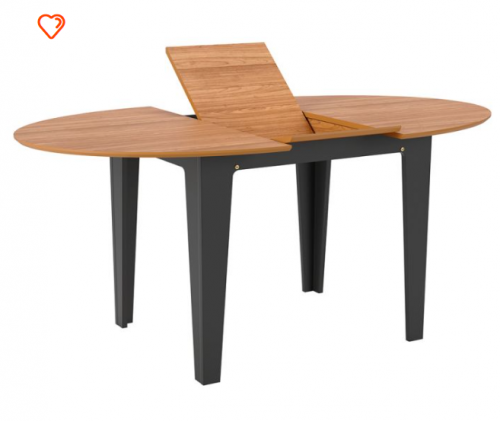 Mesa de Jantar Extensível Oval Helena Freijó e Preta