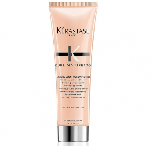 Kérastase Leave-in Curl Manifesto Leave-in Crème De Jour Fondamentale, Cabelos cacheados ou crespos, Definição de cachos, Mel de Manuka, Glicerina, Ceramidas, 150 ml