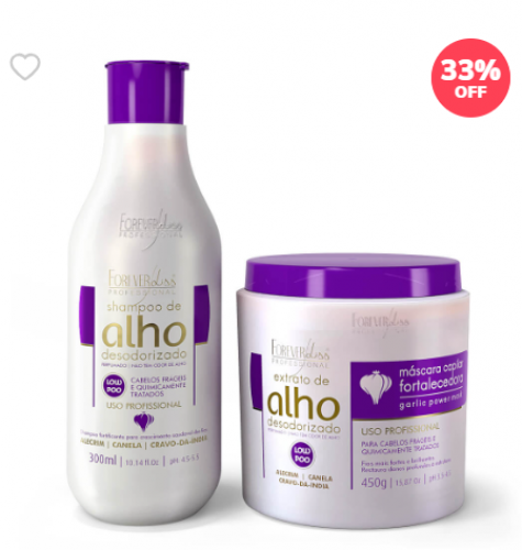 Kit Fortificante Capilar com Shampoo de Alho 300ml e Máscara 450g