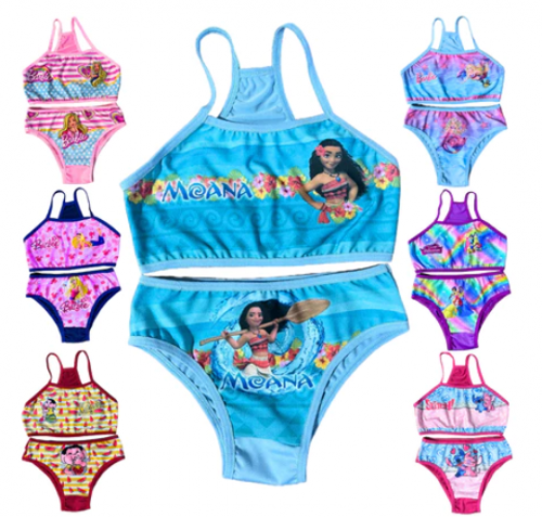 Kit de 6 Biquinis Infantis Feminino Menina Moça Conjunto Sublimado Top e Calcinha