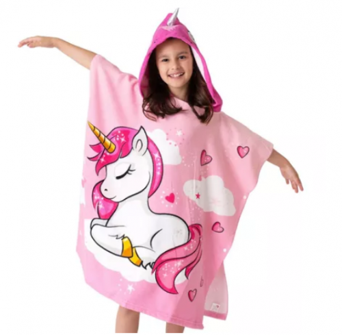 Poncho Infantil Atoalhado Roupão Banho Praia Piscina Verão