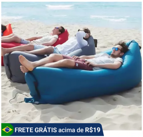 Sofá Inflável Preguiçoso Camping Praia Saco De Dormir Cama Portátil de Acampamento