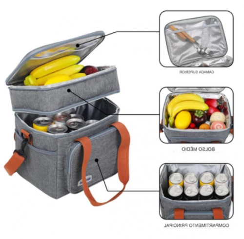 Bolsa Térmica Porta Marmita Lanche Bebida Grande Capacidade Para Piquenique Para Viagens Ao Ar Livre Na Praia