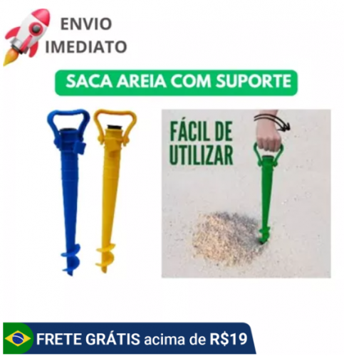Saca Areia Com Suporte Furador Para Guarda Sol Alta Pressão Praia Verão
