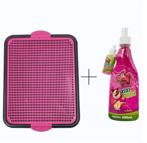 Kit Sanitário Canino Pet + Educador Pet Xixi Sim Pode Xixi Não Pode Cachorro Tapete