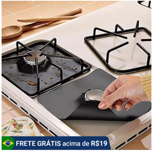 Kit Tampas Protetora de Fogão Gás Reutilizável Antiaderente Cozinha Limpeza