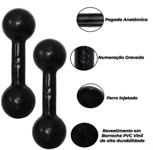 Par Halter Emborrachado 2 kg