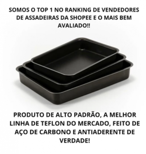 Conjunto de assadeiras antiaderente retangular teflon alta formas de bolo pão de queijo 3 pcs preta
