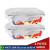 Kit 2 Pote Tampa Hermetica Retangular Vidro 640ml Multiuso