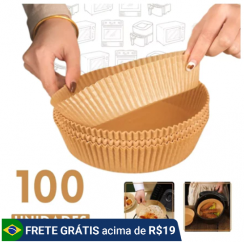 Forma De Airfryer Descartável Redondo Antiaderente Para Cozimento Papel Fritadeira Cozimento Protetor Forro Tapete 50,100,150,200,300 Unidades