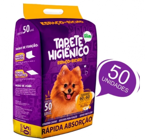 Tapete Higiênico Espaço de Bicho 50 Unidades Envio Imediato