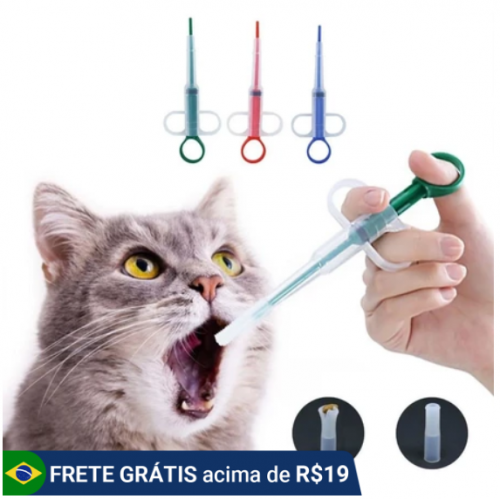 Aplicador De Comprimidos remédios Alimentador Pet Seringa Para Cães e Gatos