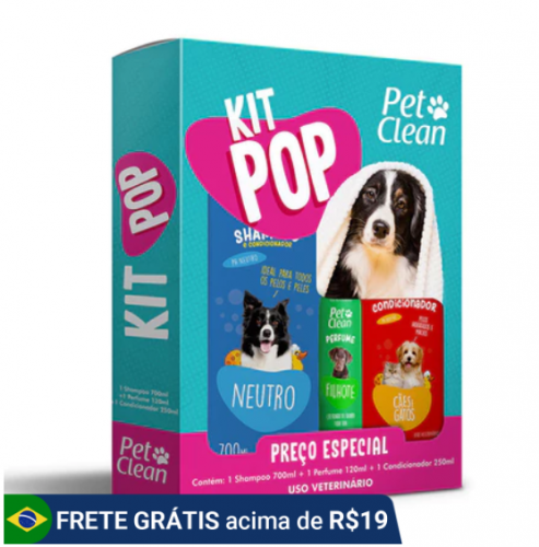 Kit Banho Shampoo Condicionador Perfume Para Cães Pet Clean