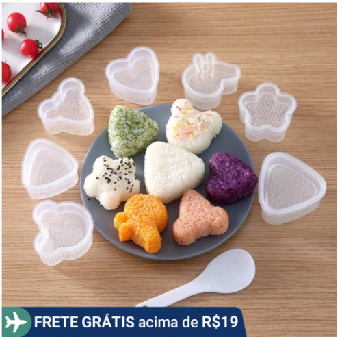 Bonito Desenho Animado DIY Sushi Bento Molde De Onigiri Japonês Sem Bastão De Arroz Tool Gadgets De Cozinha