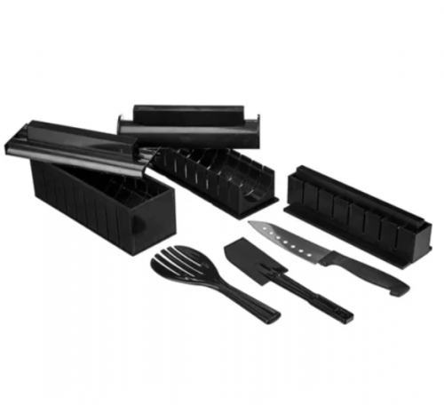 Kit Sushi 11 Pçs Moldes Arroz Rolo Fazendo Multifuncional