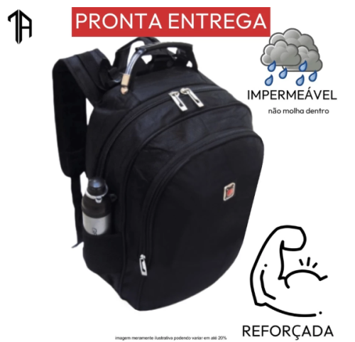 Mochila Grande Masculina para Notebook Reforçada Escolar Cor Sortida