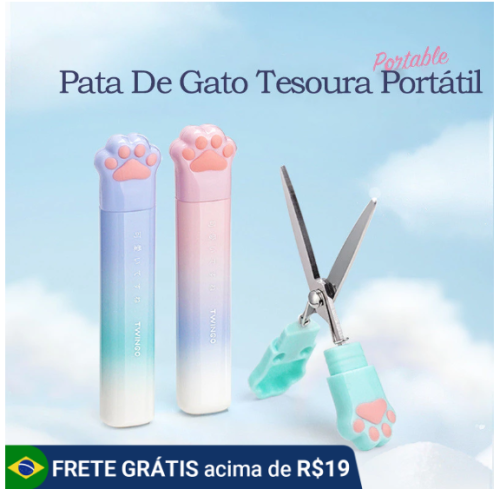 Portátil Tesoura De Pata De Gato Criativa Mini Portátil Dobrável Artesanal Material de escritório escolares