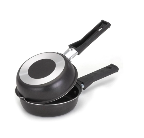 Frigideira Dupla Hamburgueira Omeleteira Antiaderente 14 cm Teflon não gruda sem oleo ovo hamburguer