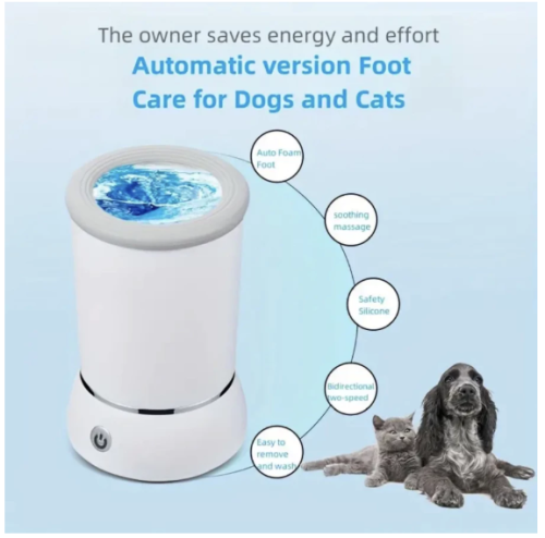 Limpador Automático de Pata de Cachorro e Gato de Silicone Fácil de Usar Recarregável USB Portátil -PS0901