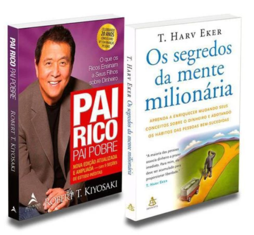 Kit Livro Pai Rico Pai Pobre e Segredos Mente Milionária