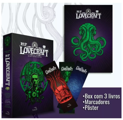 Box HP Lovecraft : Os melhores contos + pôster + marcadores