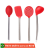 Kit 4 Utensílios de Silicone Cabo Inox para Cozinha Conjunto 4 Peças – Espátula Concha Escumadeira e Colher de Arroz