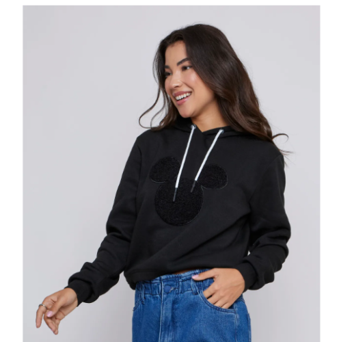 TOP MOLETOM CAPUZ FSH FFM405 MICKEY PRET – PRETO