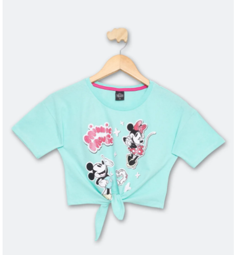 Blusa Infantil Mickey Verde Claro Tam 4 a 8