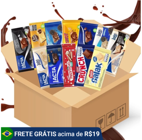 Kit lacta e Nestlé Barras Sortidas 12 Unidades