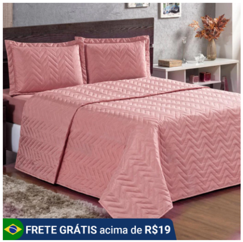 Kit Colçha Cobre Leito Luxo Matelado Queen-Casal-Solteiro-King – MELHOR CUSTO BENEFÍCIO