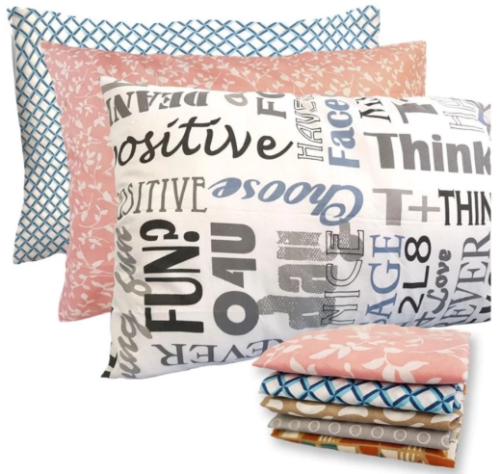 kit 10 Fronhas de Microfibras para travesseiros, estampadas Sortidas e Lindas 150 fios