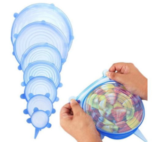 Kit 6 Tampas Silicone Reutilizável Elástica Tapoer Panela – Envio Imediato