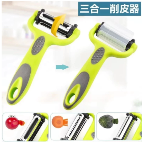 Descascador Fatiador De Legumes Frutas Verduras 3 Em 1