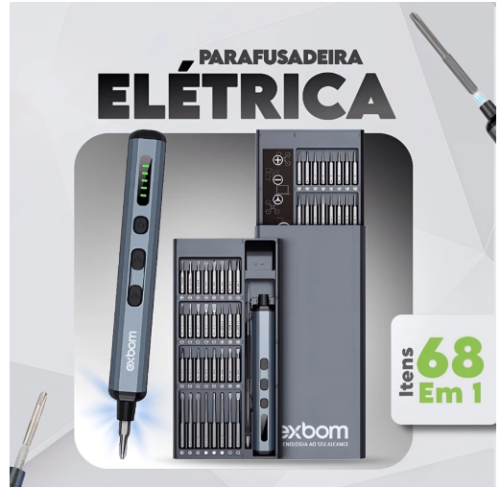 Kit Chave De Fenda Elétrica De Precisão Portátil 68 Em 1