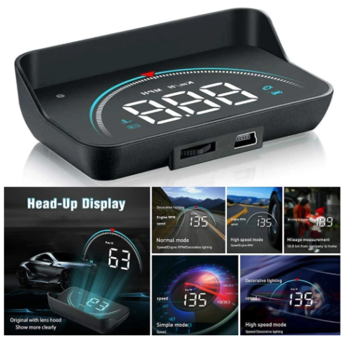 Projetor De Temperatura Da Água Velocímetro RPM OBD2 II Com Visor HUD Do Carro