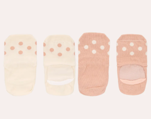 Kit 2 pares de meias invisíveis poá colorido – 34-39